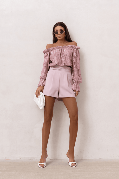 Жена Блуза MIA с дантела в прасковено розово LaBalancia Roberto Fashion Store Set 5907378521616 L